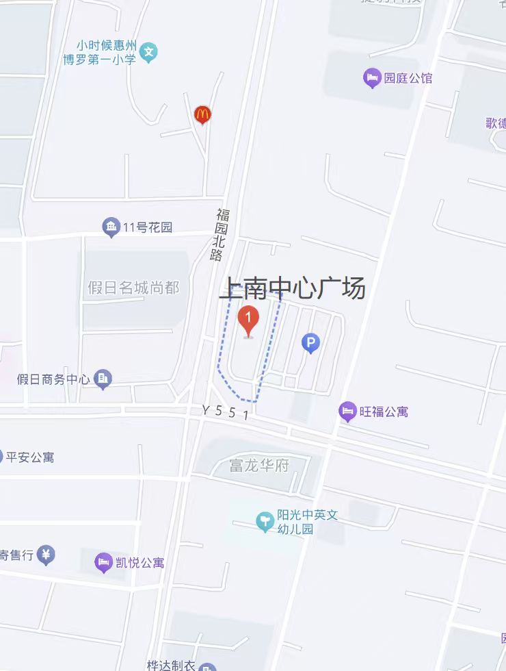 上南中心广场位置地图